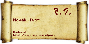 Novák Ivor névjegykártya
